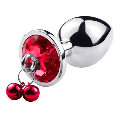 Stainless Steel Butt Plug With Jewel and Bells