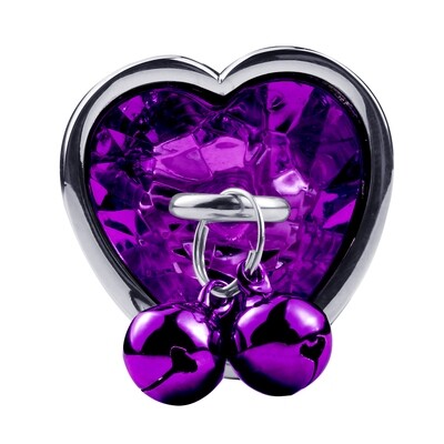 Stainless Steel Heart Butt Plug With Jewel and Bells