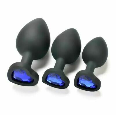 Silicone Heart Jewel Butt Plug