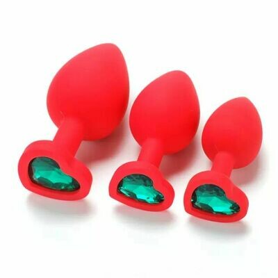 Silicone Heart Jewel Butt Plug