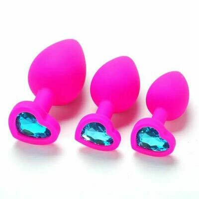 Silicone Heart Jewel Butt Plug