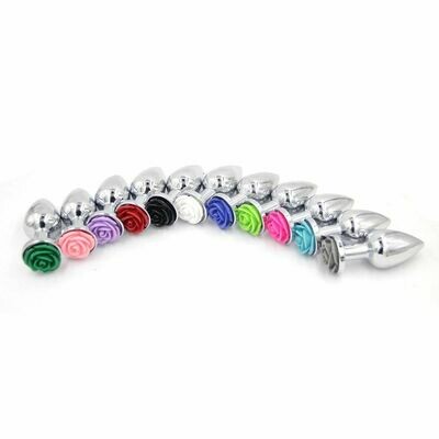 Stainless Steel Flower Shape Butt Plug Anal Plug (L)