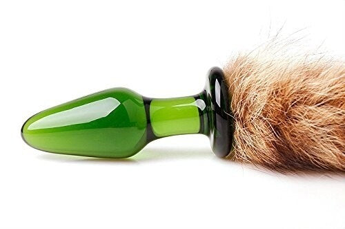 Glass Racoon Tail - Glass Anal Butt Plug