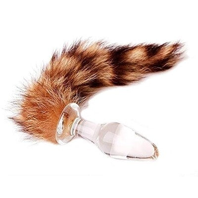 Glass Racoon Tail - Glass Anal Butt Plug