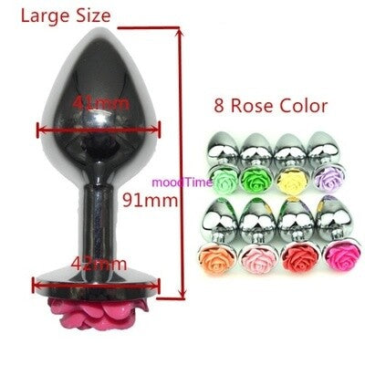 Stainless Steel Flower Shape Butt Plug Anal Plug (L)