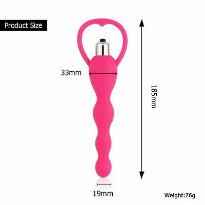 Vibrating Waterproof Soft Anal Beads Butt Plug