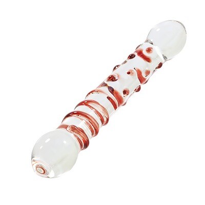 Beautiful Double Headed Glass Massager Swirls and Dots