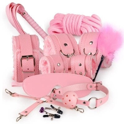 10pcs SM Bondage Roleplay Sex Kit Pink