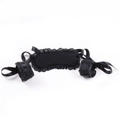 2Pcs Boutique Room Fun - Lace Wrist Cuffs & Blindfold