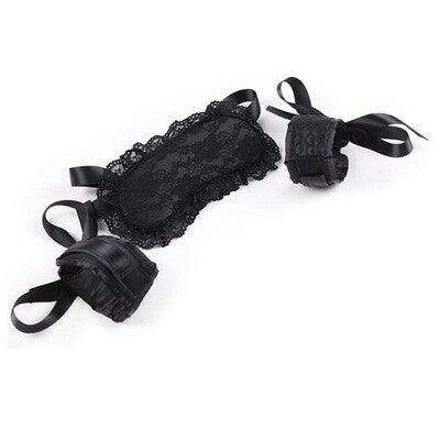 2Pcs Boutique Room Fun - Lace Wrist Cuffs & Blindfold