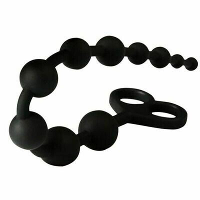 Silicone Anal Balls Butt Plug - Black Anal Beads