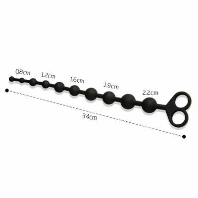 Silicone Anal Balls Butt Plug - Black Anal Beads