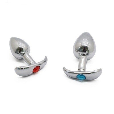 Stainless Steel Metal Anchor Butt Plug With Jewel Anal Plug