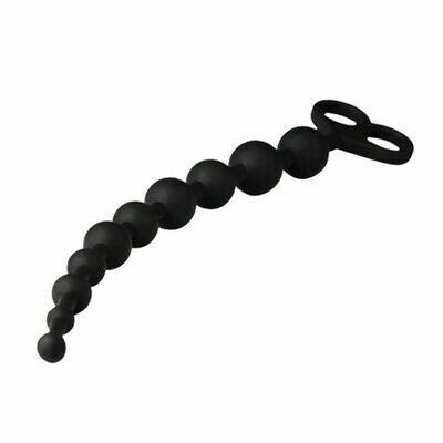 Silicone Anal Balls Butt Plug - Black Anal Beads
