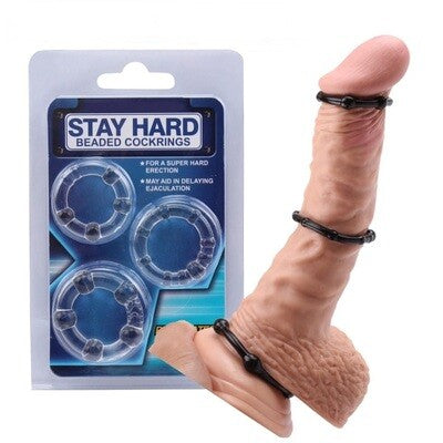 Stay Hard Erection Enhancer 3-Pack Black Cock Rings