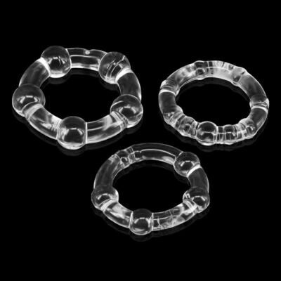 Stay Hard Erection Enhancer 3-Pack Clear Cock Rings