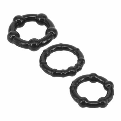 Stay Hard Erection Enhancer 3-Pack Black Cock Rings