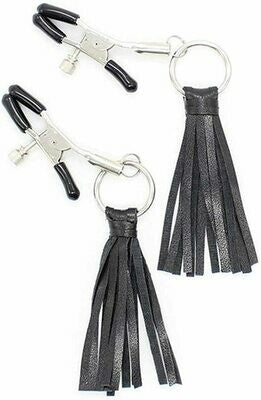 Nipple Clips Simulator Flirting With Black PU Leather (1-Pair)