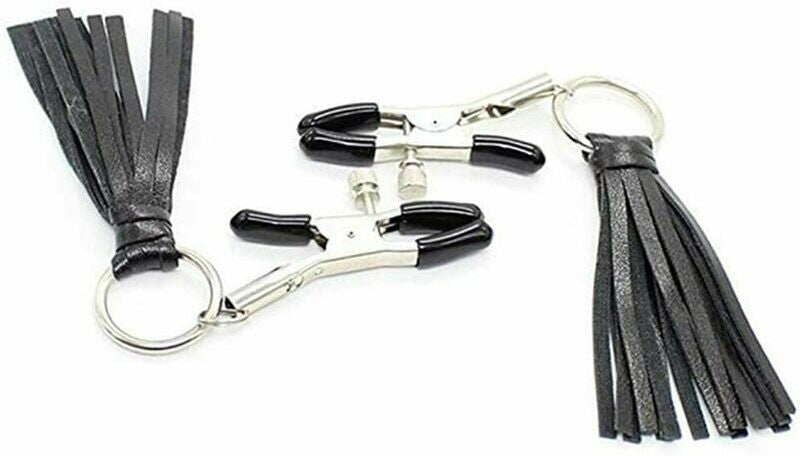Nipple Clips Simulator Flirting With Black PU Leather (1-Pair)