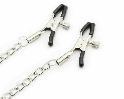 Nipple Clamps with Metal Chain And Mouth Gag BDSM