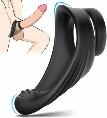 Silicone Dual Penis Ring with Taint Teaser​