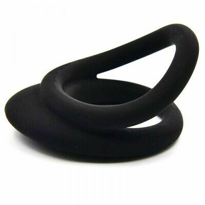 Black Silicone Dual Cock Rings
