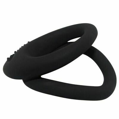 Black Silicone Dual Cock Rings