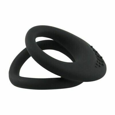 Black Silicone Dual Cock Rings