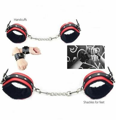 Black and Red 7 Pcs Bondage Kit