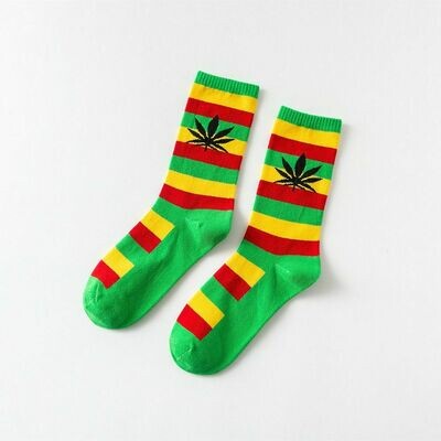 Streetwear Cannabis Weed Leaf Design Socks
