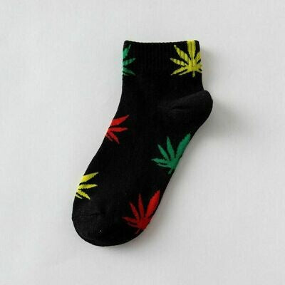 Streetwear Ankle Cannabis Weed Leaf Design Socks