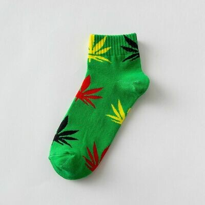 Streetwear Ankle Cannabis Weed Leaf Design Socks