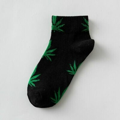 Streetwear Ankle Cannabis Weed Leaf Design Socks