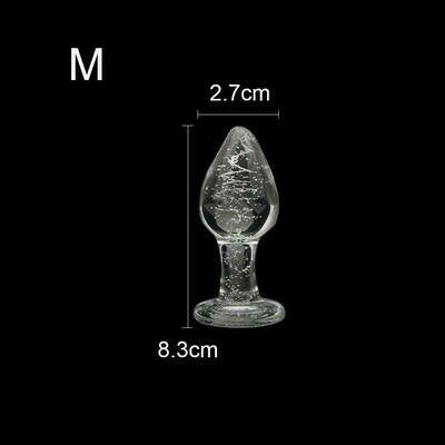 Glow In The Dark Glass Butt Plug Anal Sex Toy