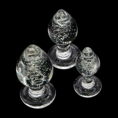 Glow In The Dark Glass Butt Plug Anal Sex Toy