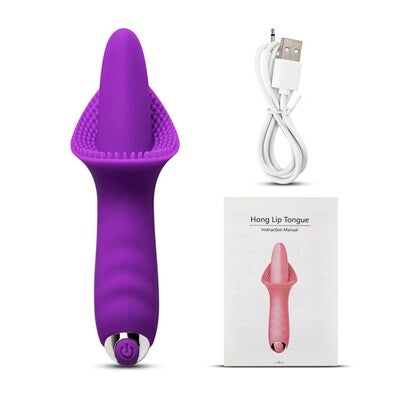 10 Speeds Rechargeable Silicone Stimulating Vibrating Tongue