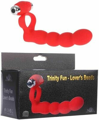 Vibrating Silicone Cock Ring With Anal Beads