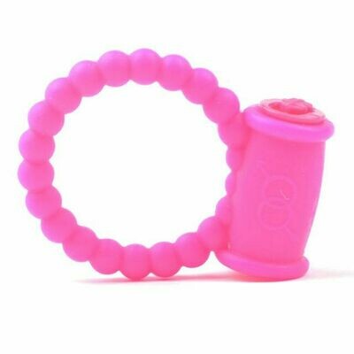 Beaded Silicone Vibrating Cock Ring with on/off switch