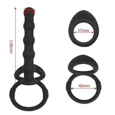 Double Penetration ​​Anal Beads Cock Rings