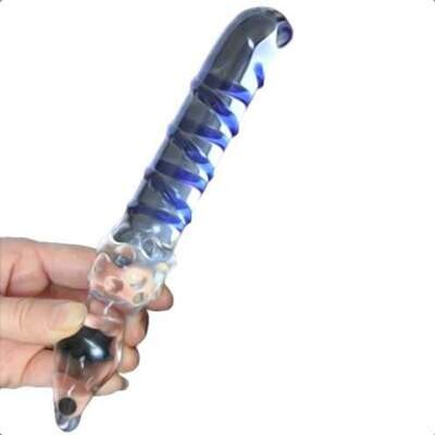 Glass Spiral Texture Dildo & Butt Plug
