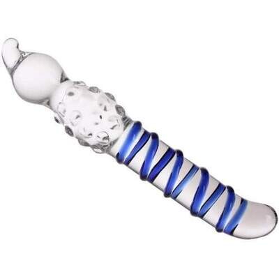 Glass Spiral Texture Dildo & Butt Plug