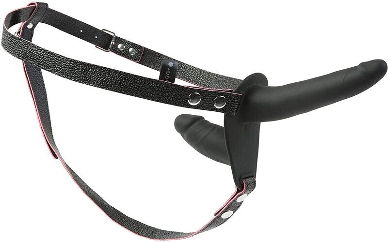 Double Pleasure Black Double Dildo Strap On