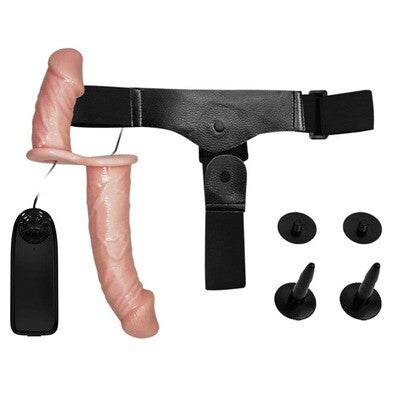 Double Ended Vibrating Dildo Strap-On Harness
