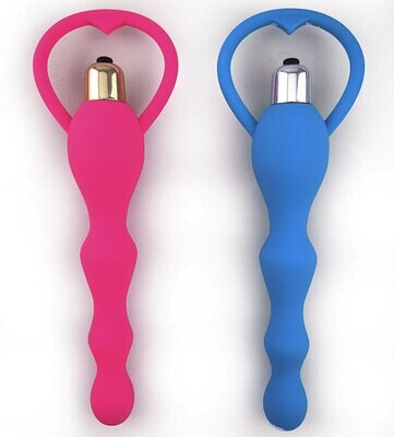 Vibrating Waterproof Soft Anal Beads Butt Plug