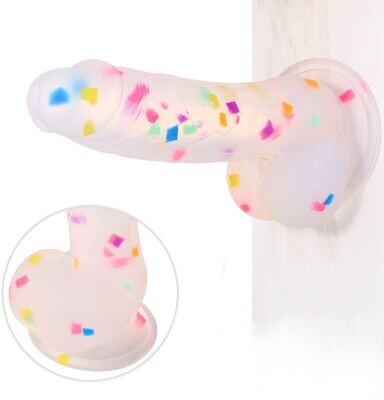 Party Fun Suction Cup Confetti Dildo