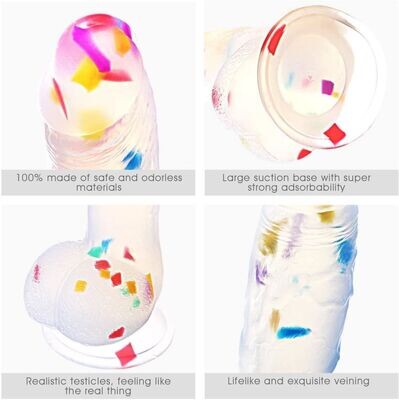 Party Fun Suction Cup Confetti Dildo