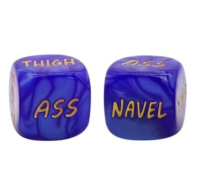 Pink and Blue Lovers Sex Dice (Pair)