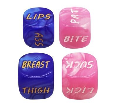 Pink and Blue Lovers Sex Dice (Pair)