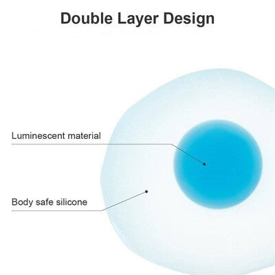 Luminous Glow In The Dark Blue Double Layer Dildo