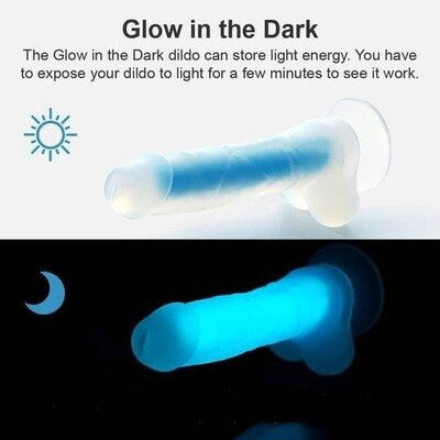 Luminous Glow In The Dark Blue Double Layer Dildo